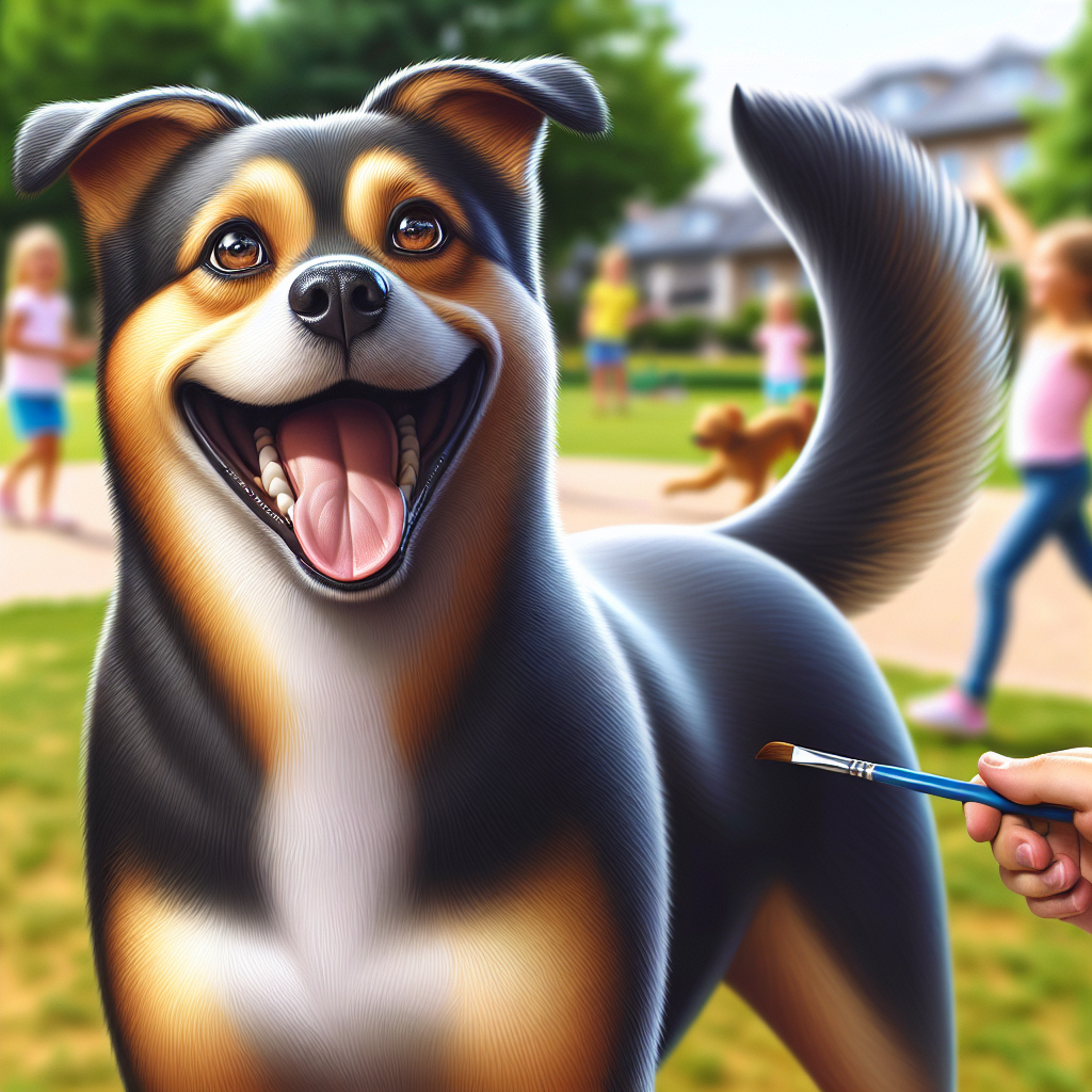 AI-generated image for: realistic image of a happy dog