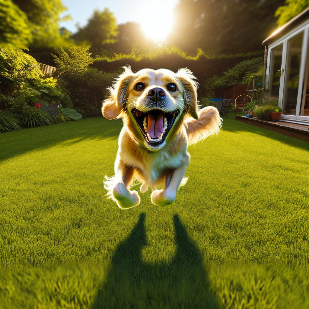 AI-generated image for: realistic image of a happy dog