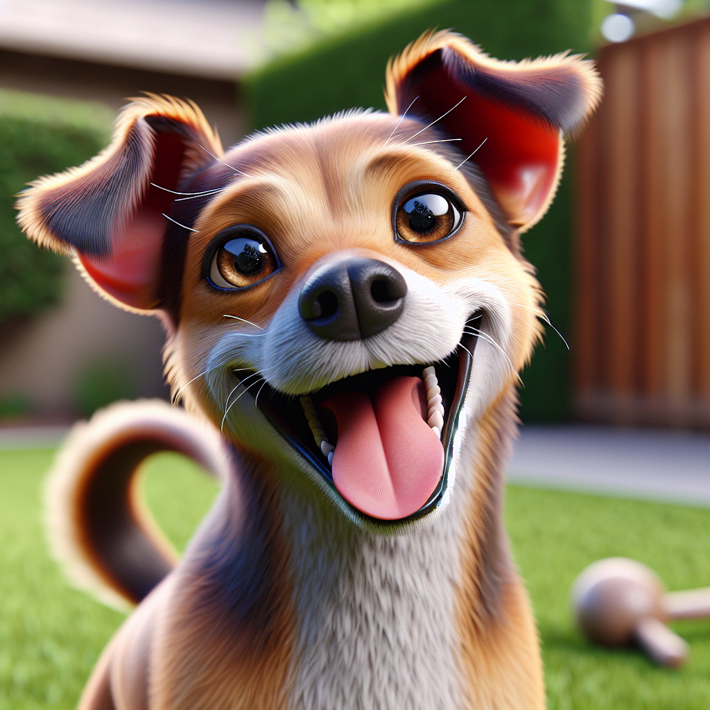 AI-generated image for: realistic image of a happy dog