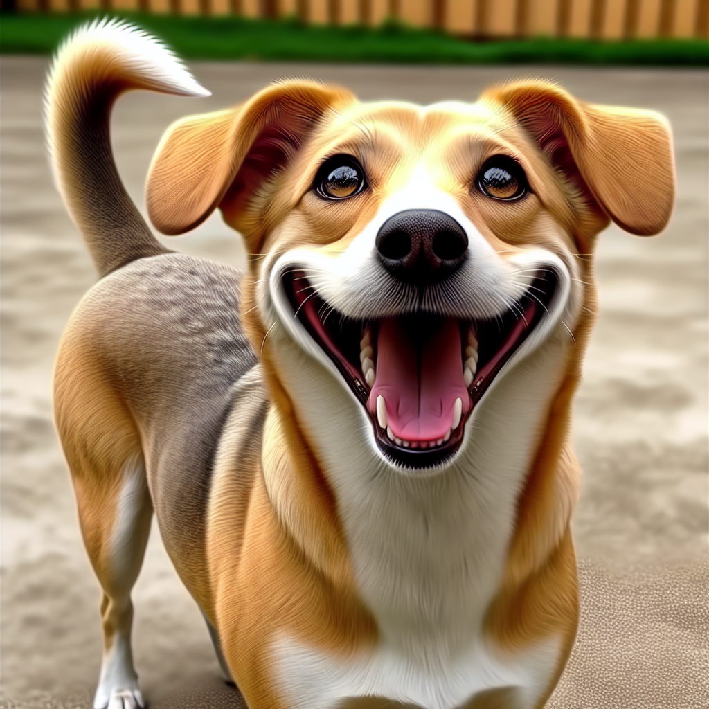 AI-generated image for: realistic image of a happy dog