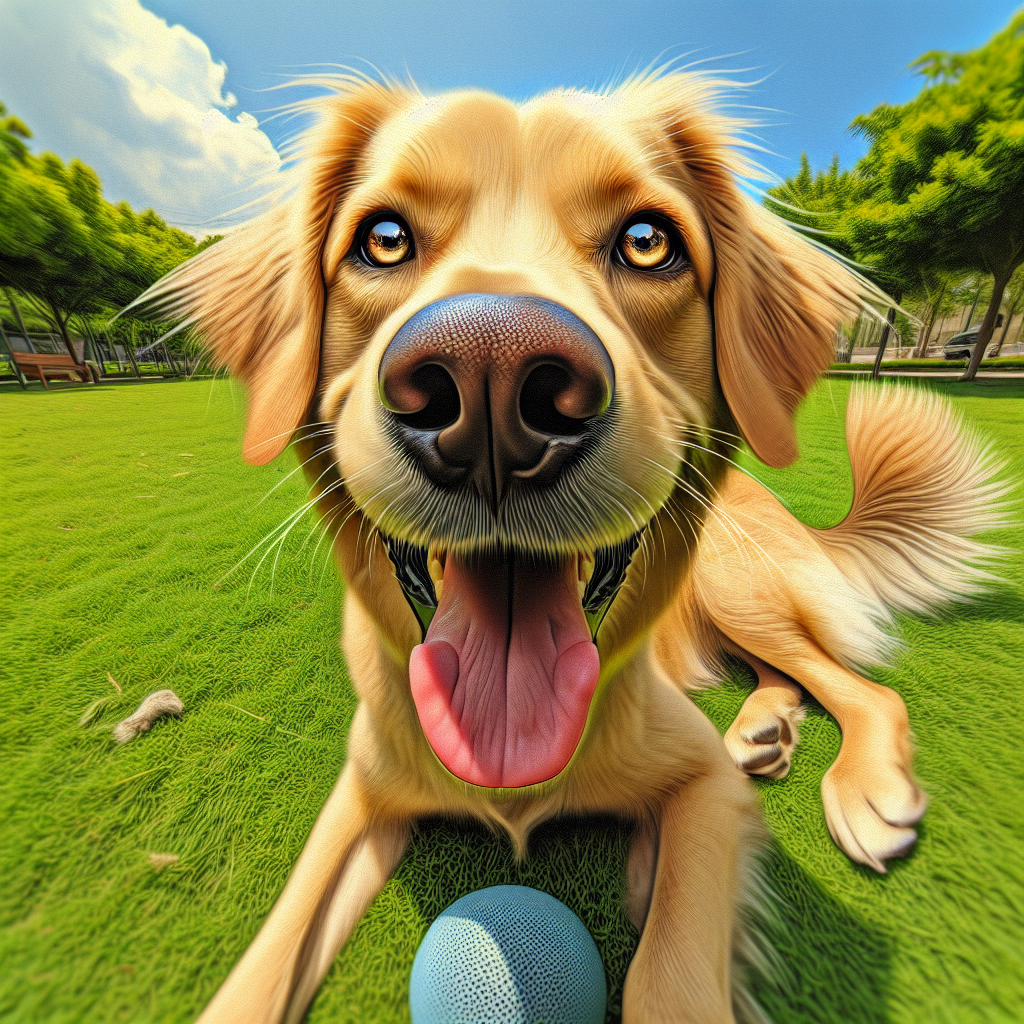 AI-generated image for: realistic image of a happy dog