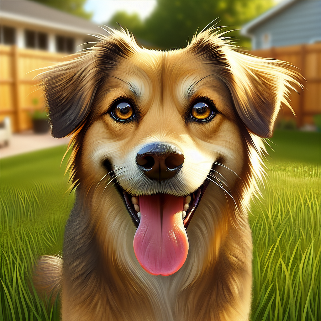 AI-generated image for: realistic image of a happy dog
