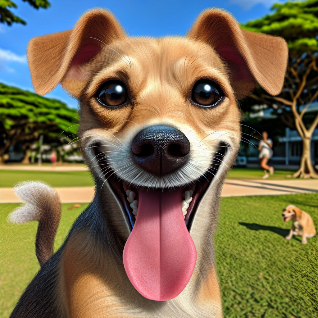 AI-generated image for: realistic image of a happy dog