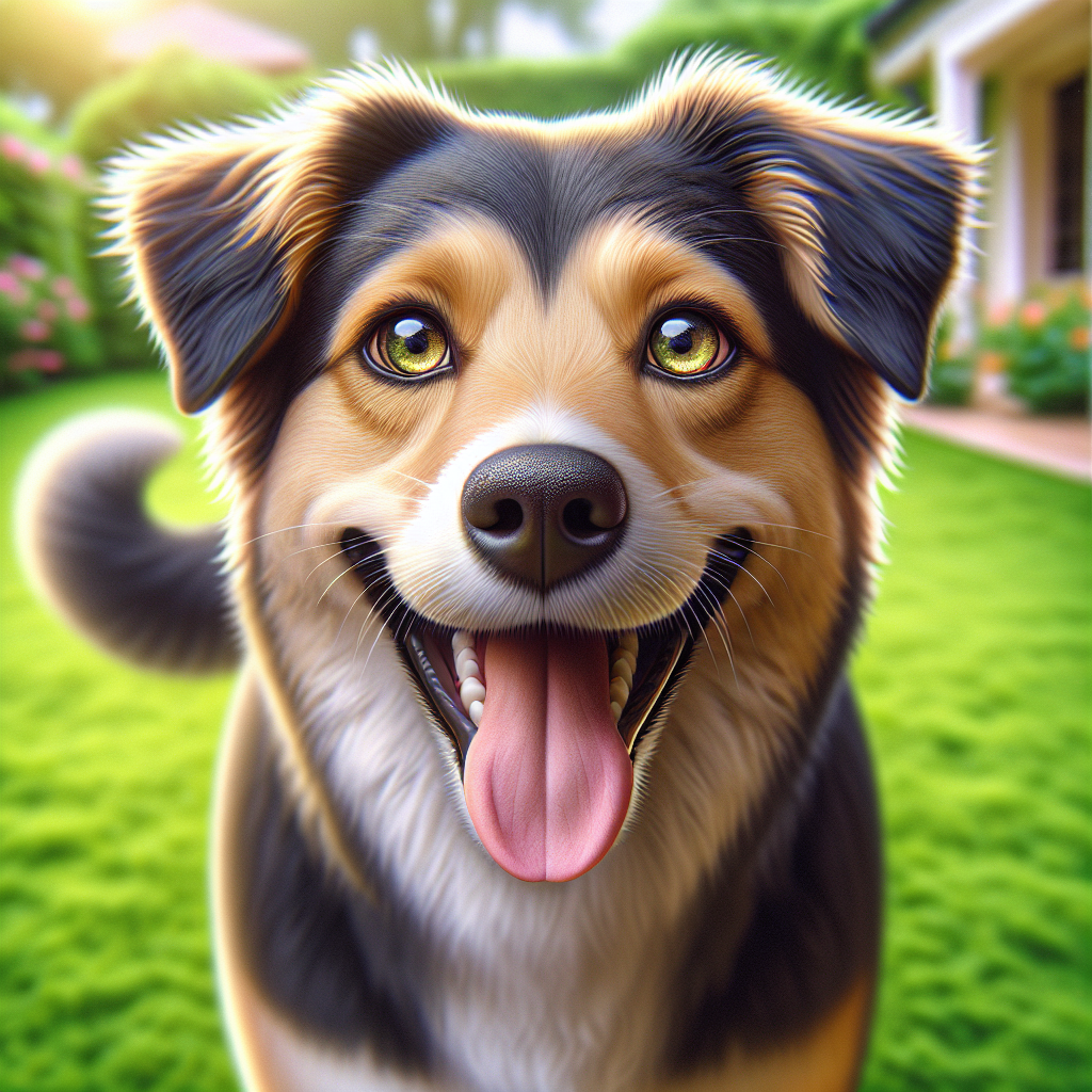 AI-generated image for: realistic image of a happy dog