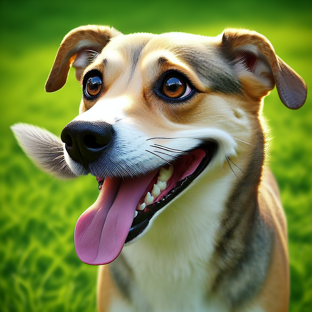 AI-generated image for: realistic image of a happy dog