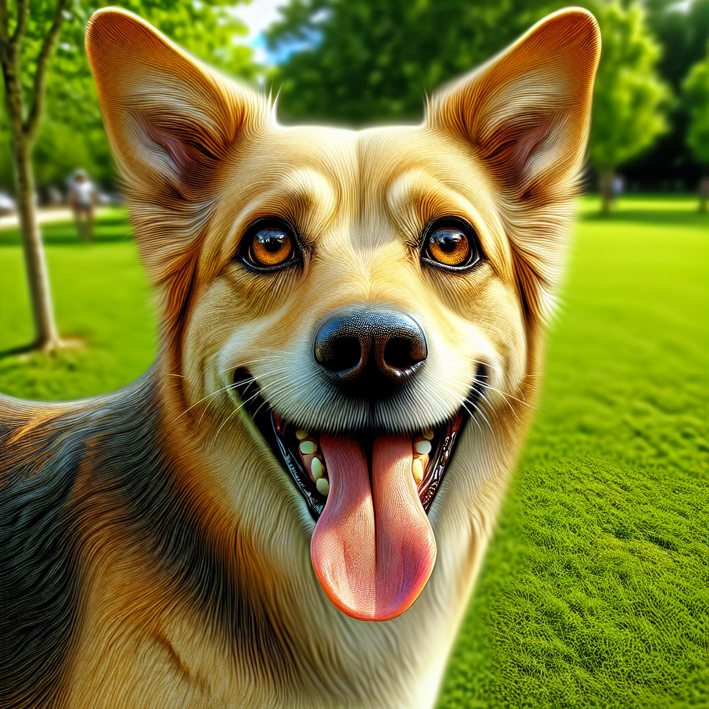 AI-generated image for: realistic image of a happy dog