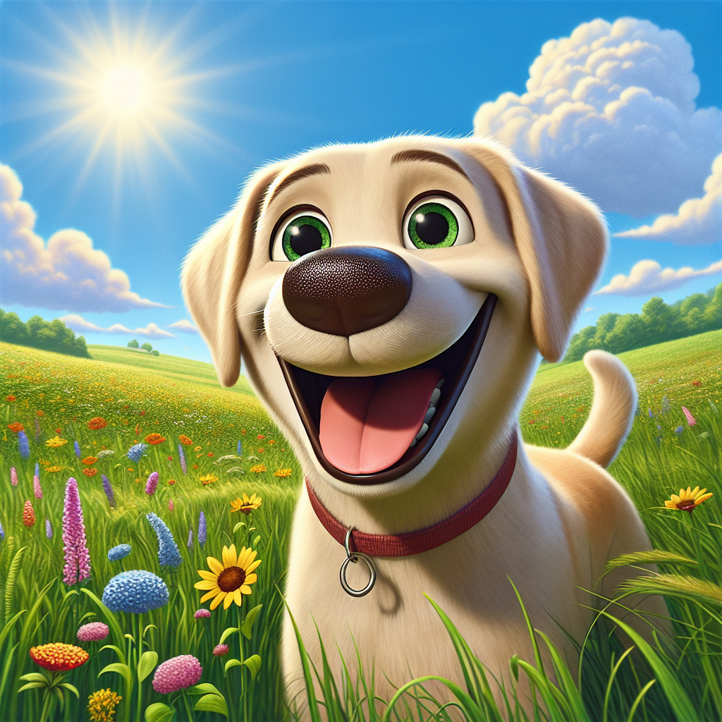 AI-generated image for: realistic image of a happy dog