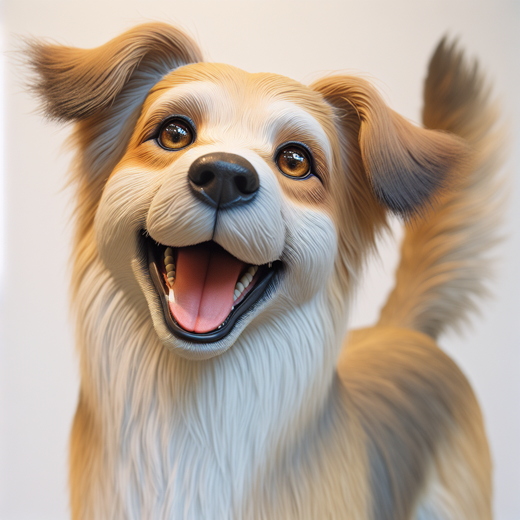 AI-generated image for: realistic image of a happy dog