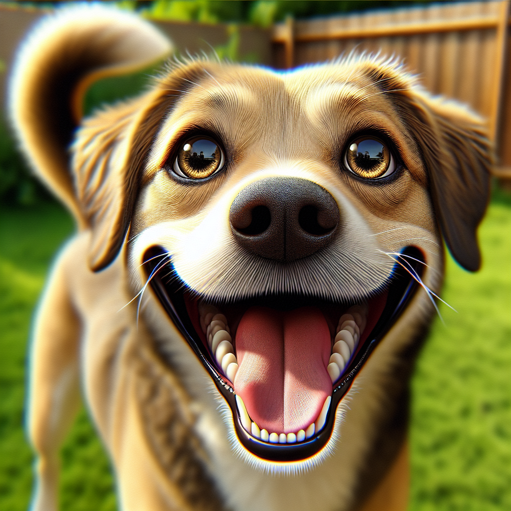 AI-generated image for: realistic image of a happy dog