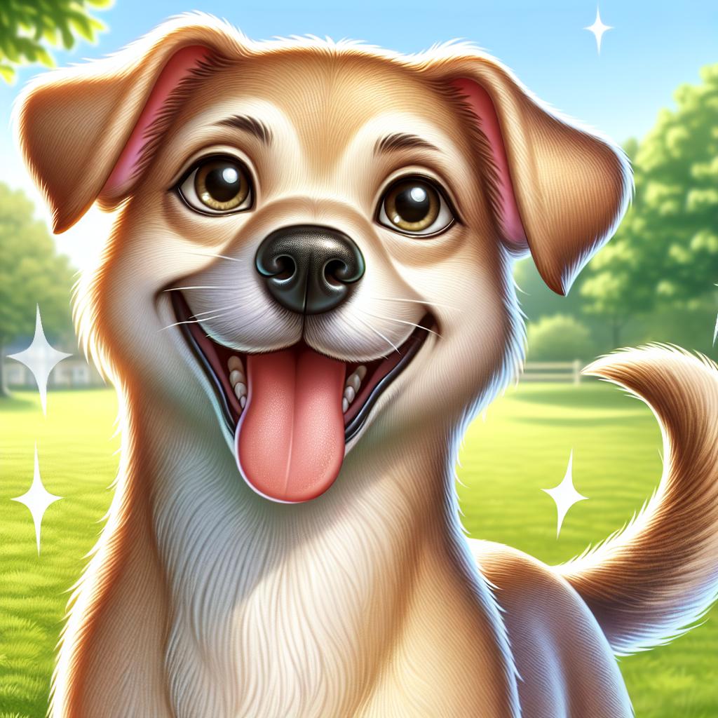 AI-generated image for: realistic image of a happy dog