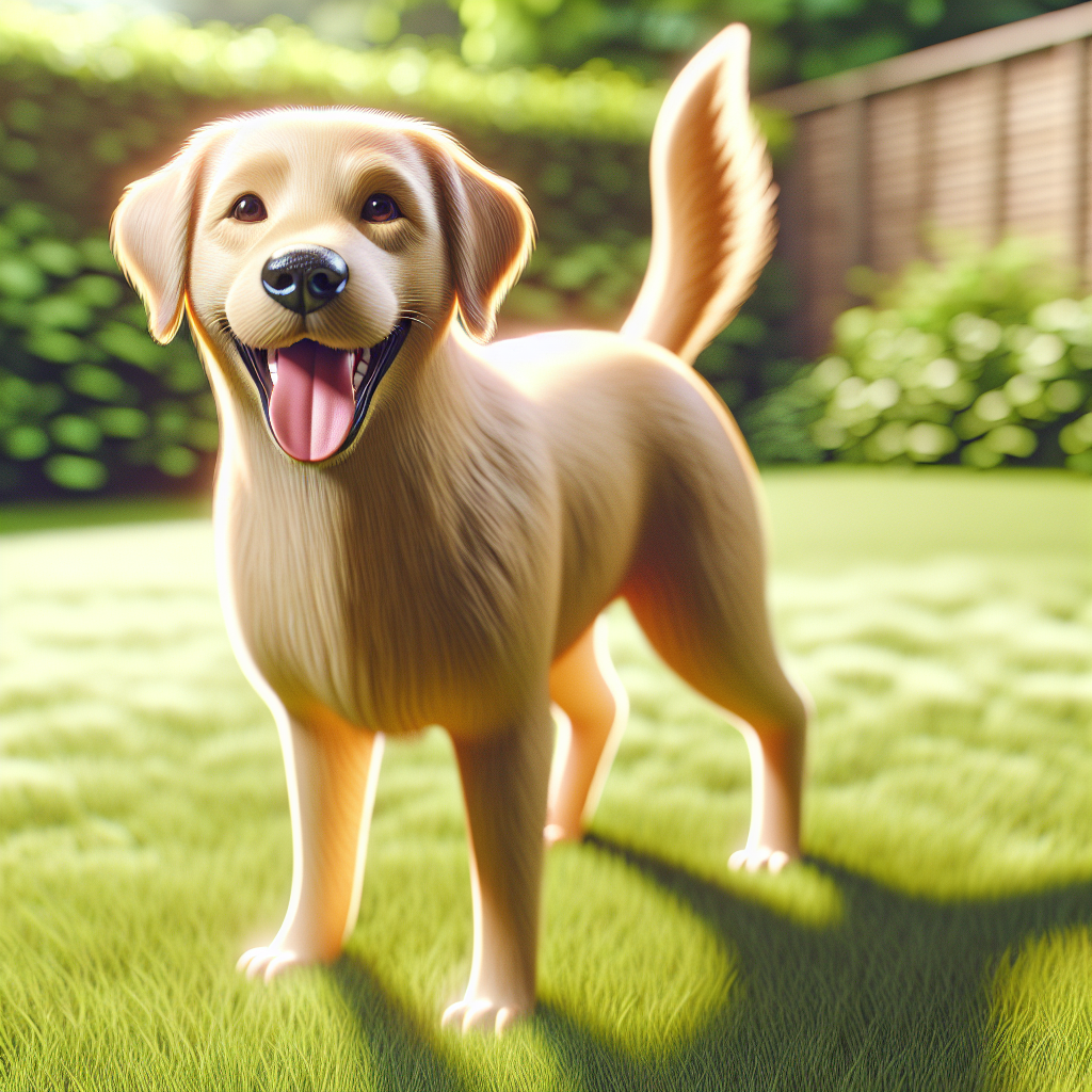AI-generated image for: realistic image of a happy dog