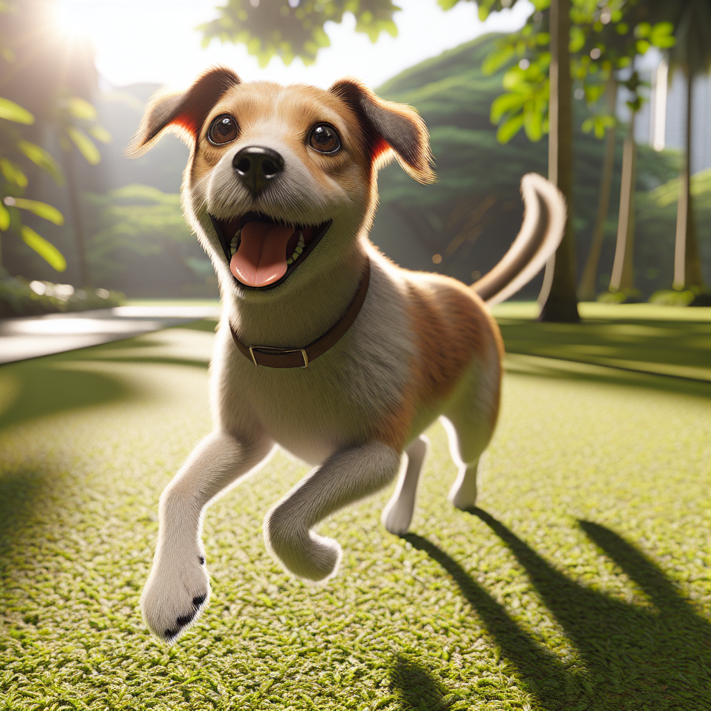 AI-generated image for: realistic image of a happy dog