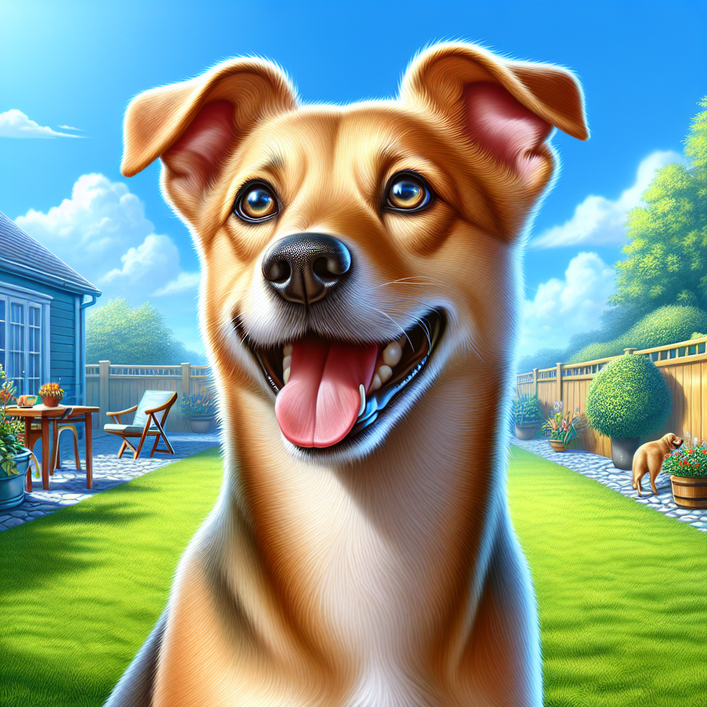 AI-generated image for: realistic image of a happy dog