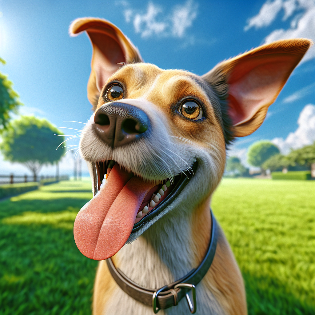 AI-generated image for: realistic image of a happy dog