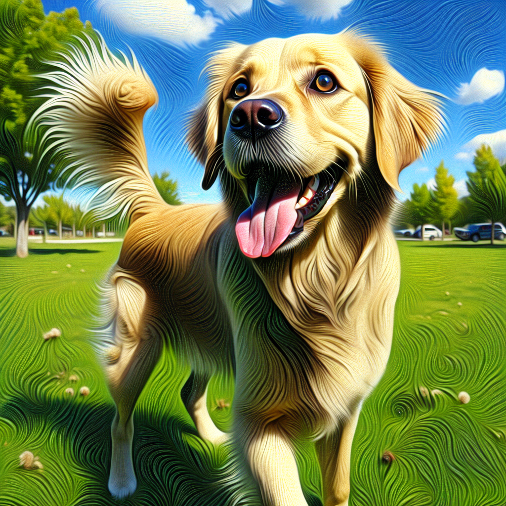 AI-generated image for: realistic image of a happy dog