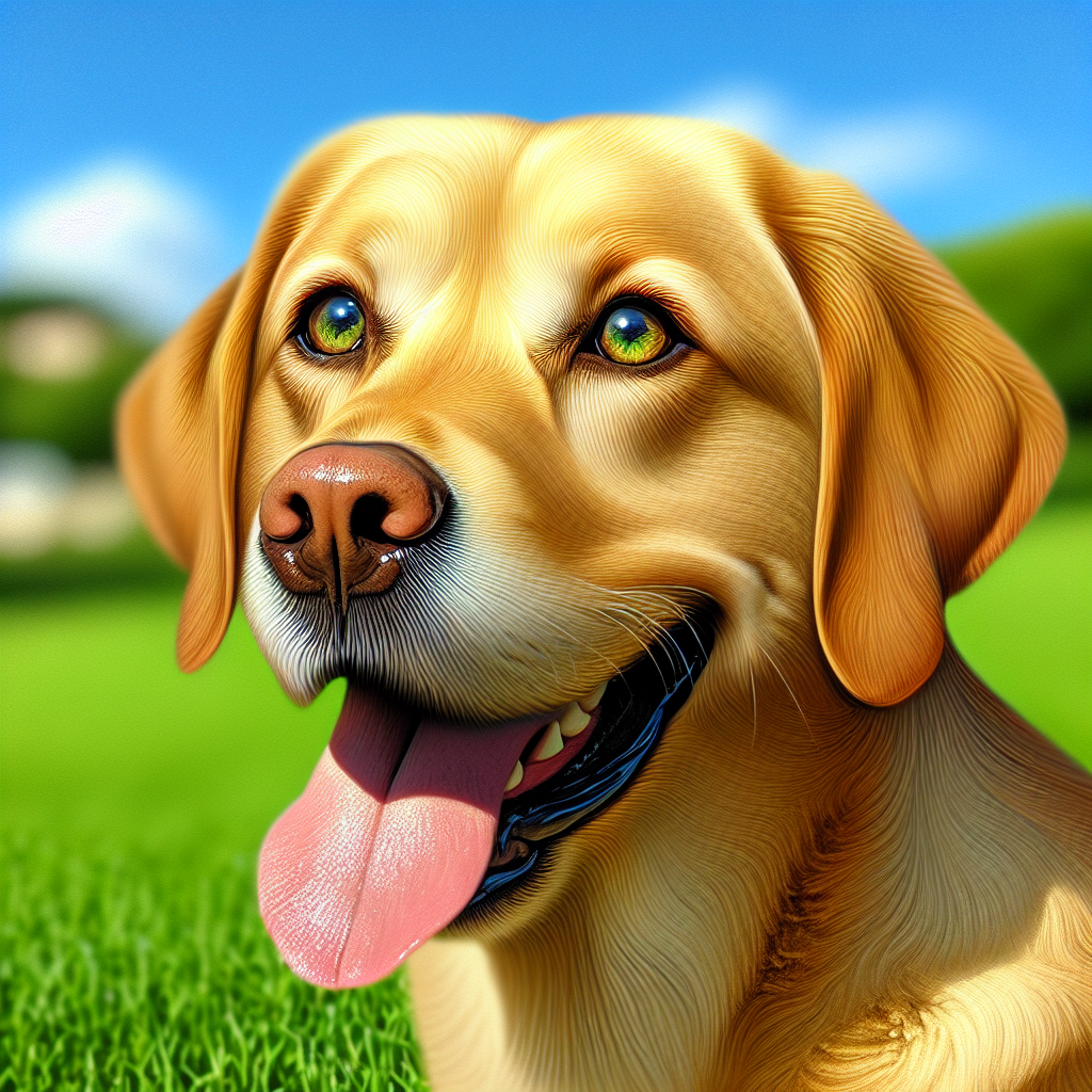 AI-generated image for: realistic image of a happy dog
