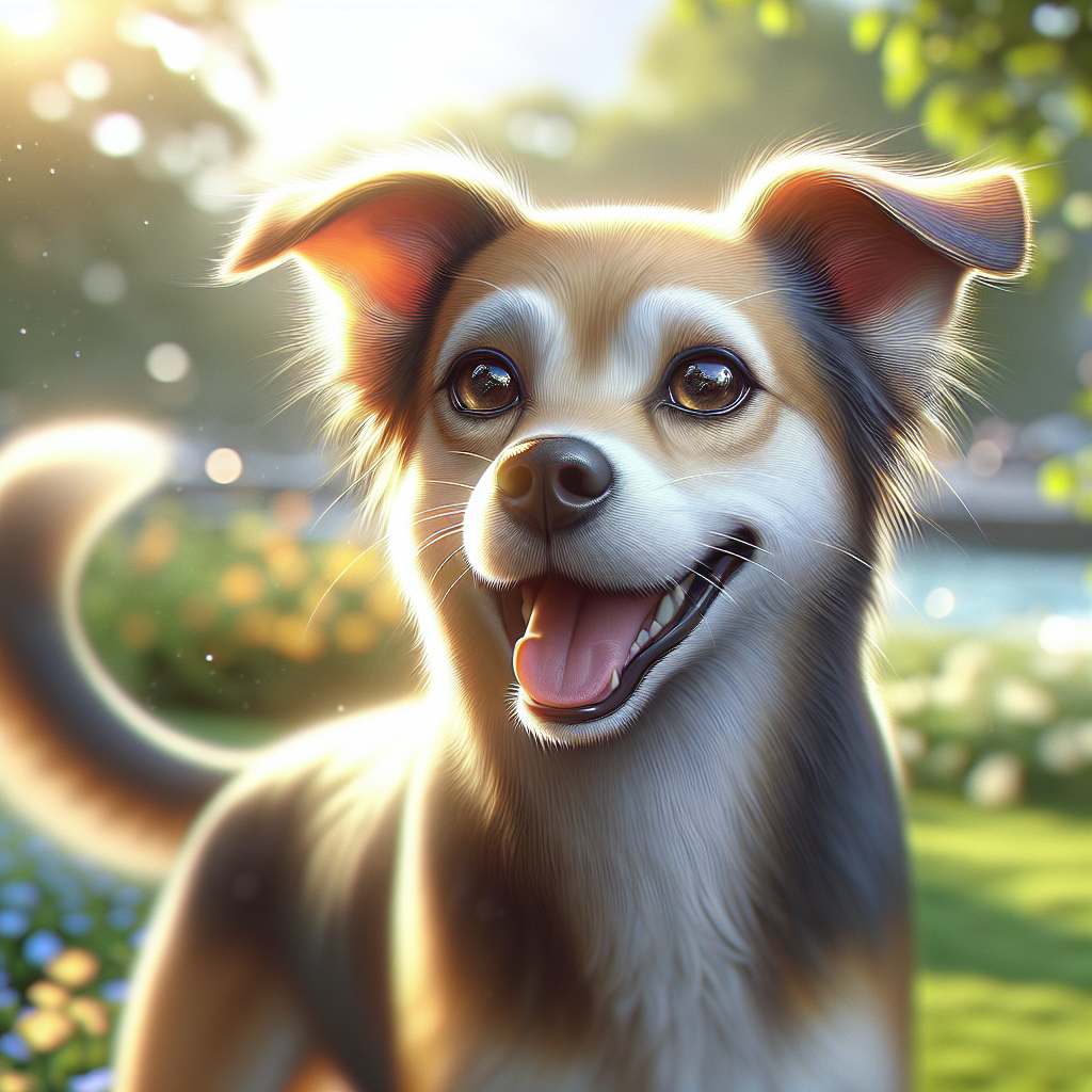 AI-generated image for: realistic image of a happy dog