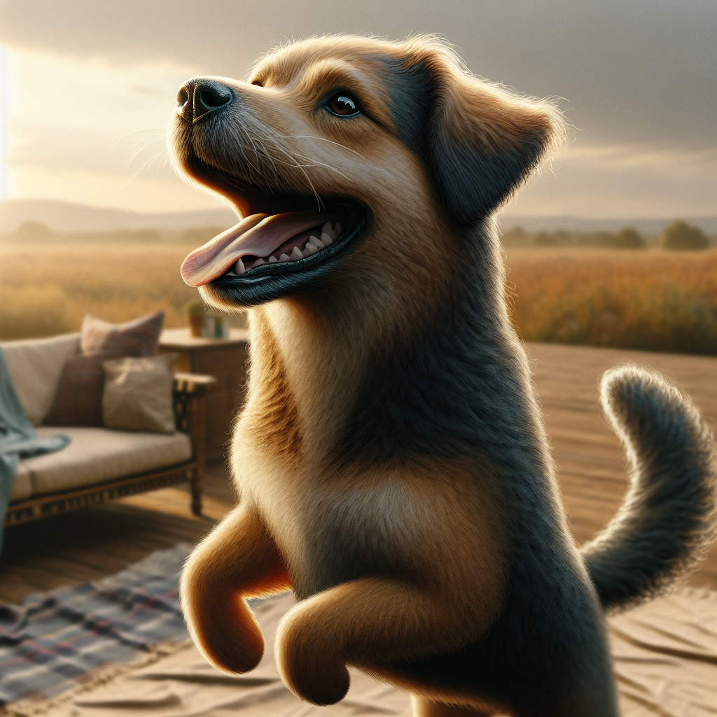 AI-generated image for: realistic image of a happy dog