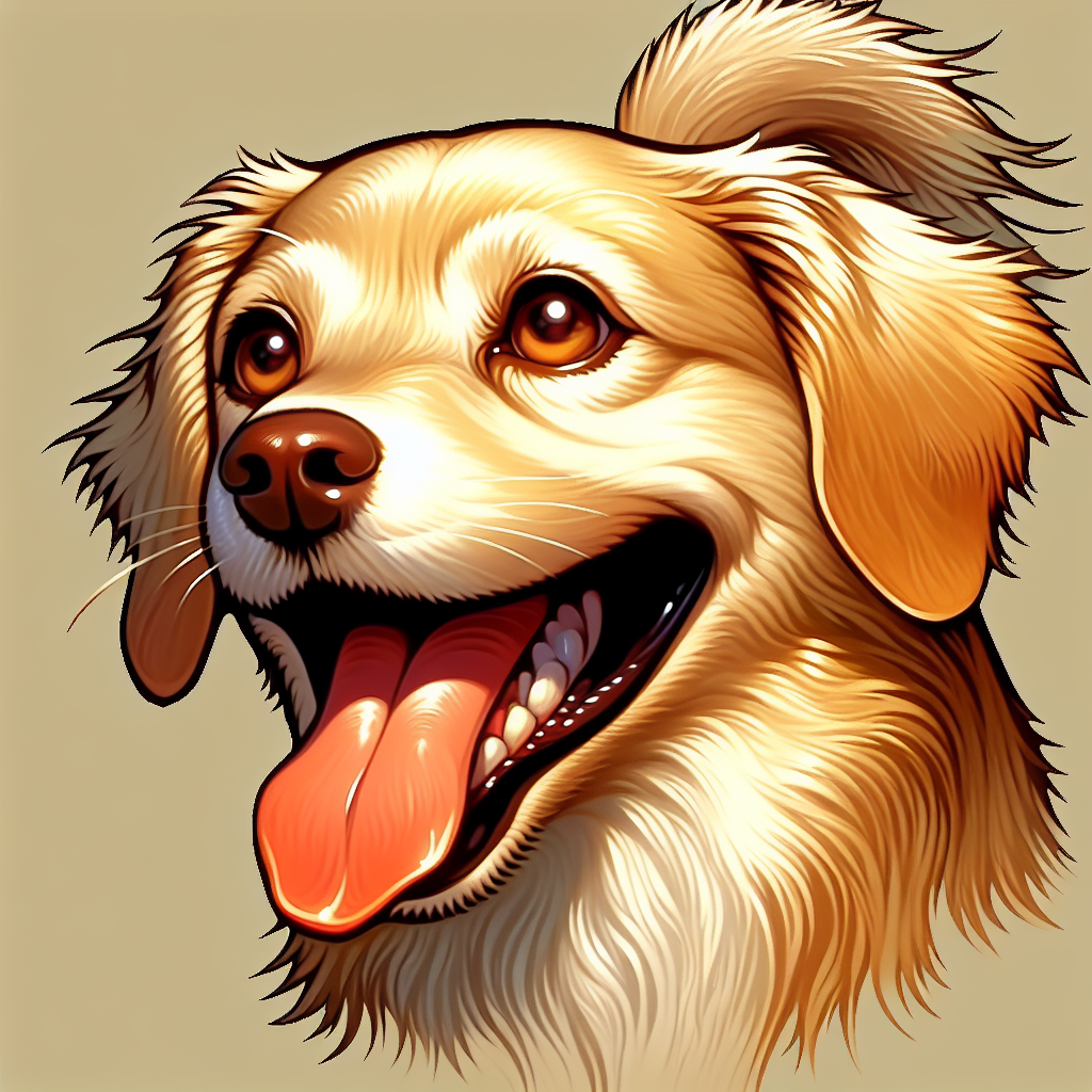 AI-generated image for: realistic image of a happy dog