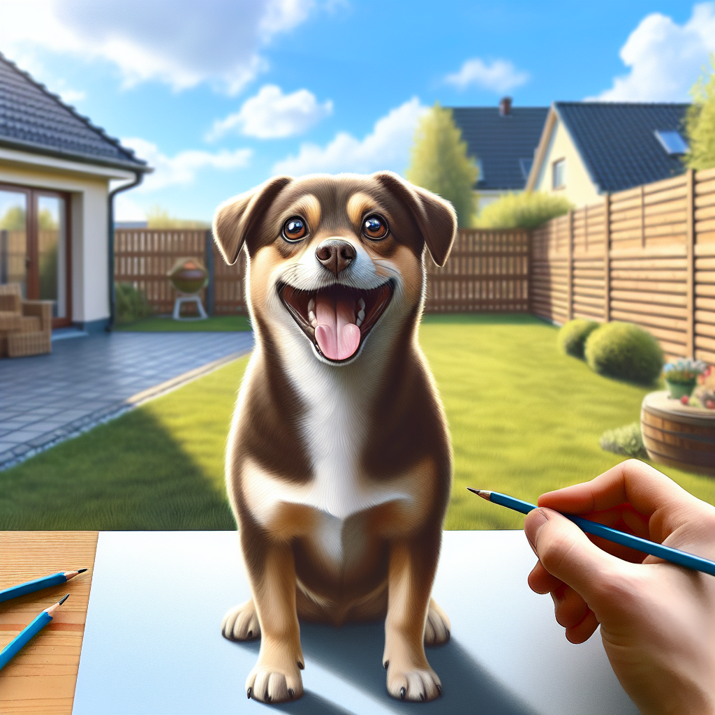 AI-generated image for: realistic image of a happy dog