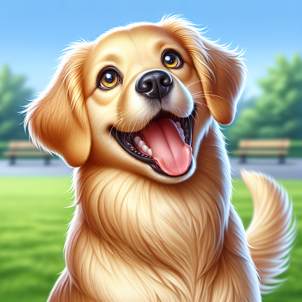 AI-generated image for: realistic image of a happy dog