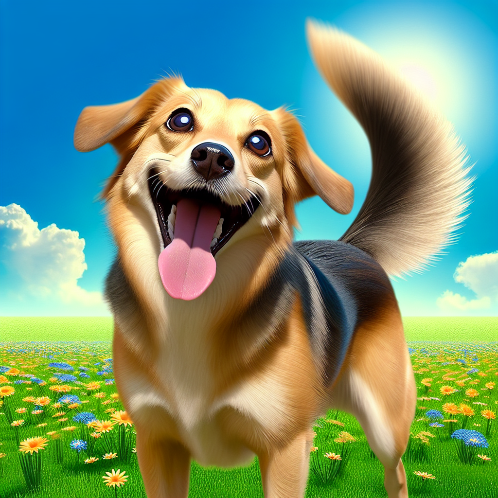 AI-generated image for: realistic image of a happy dog