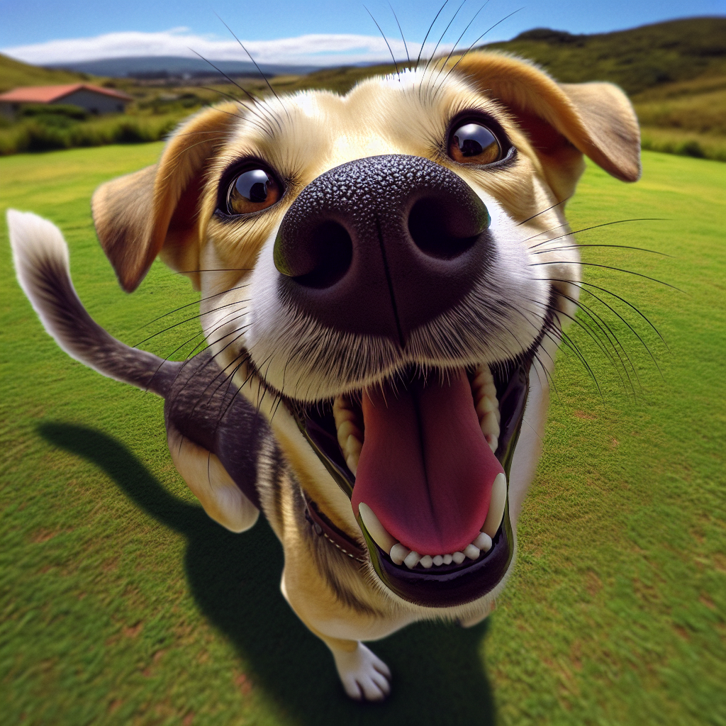 AI-generated image for: realistic image of a happy dog