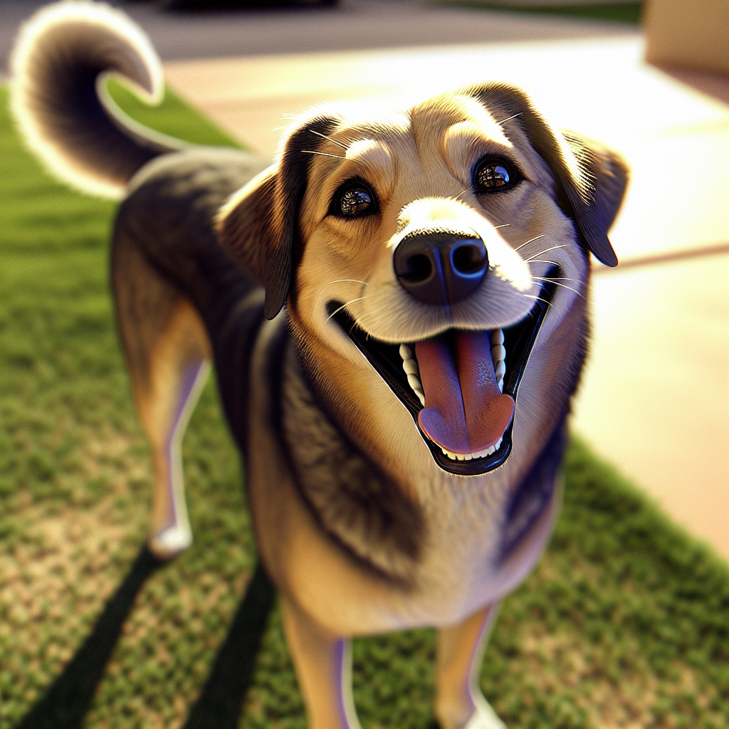 AI-generated image for: realistic image of a happy dog