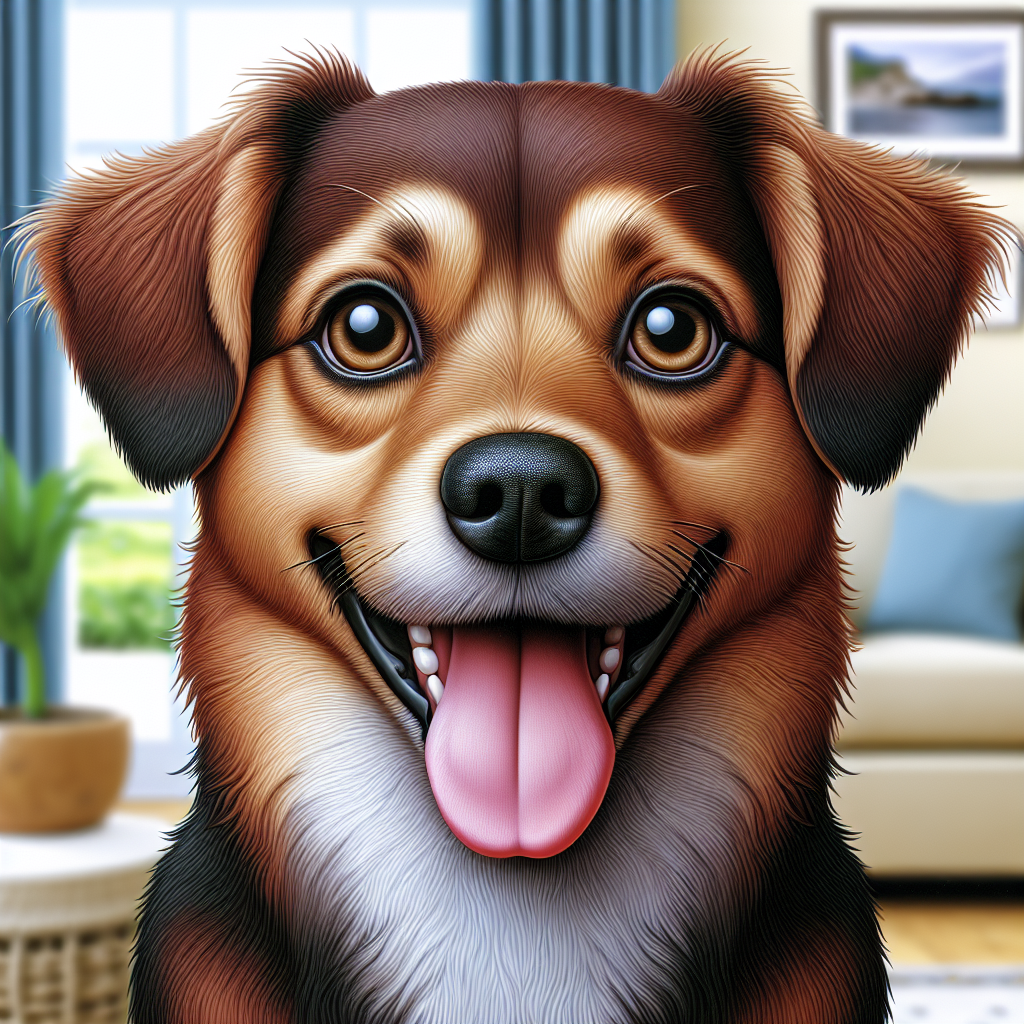 AI-generated image for: realistic image of a happy dog