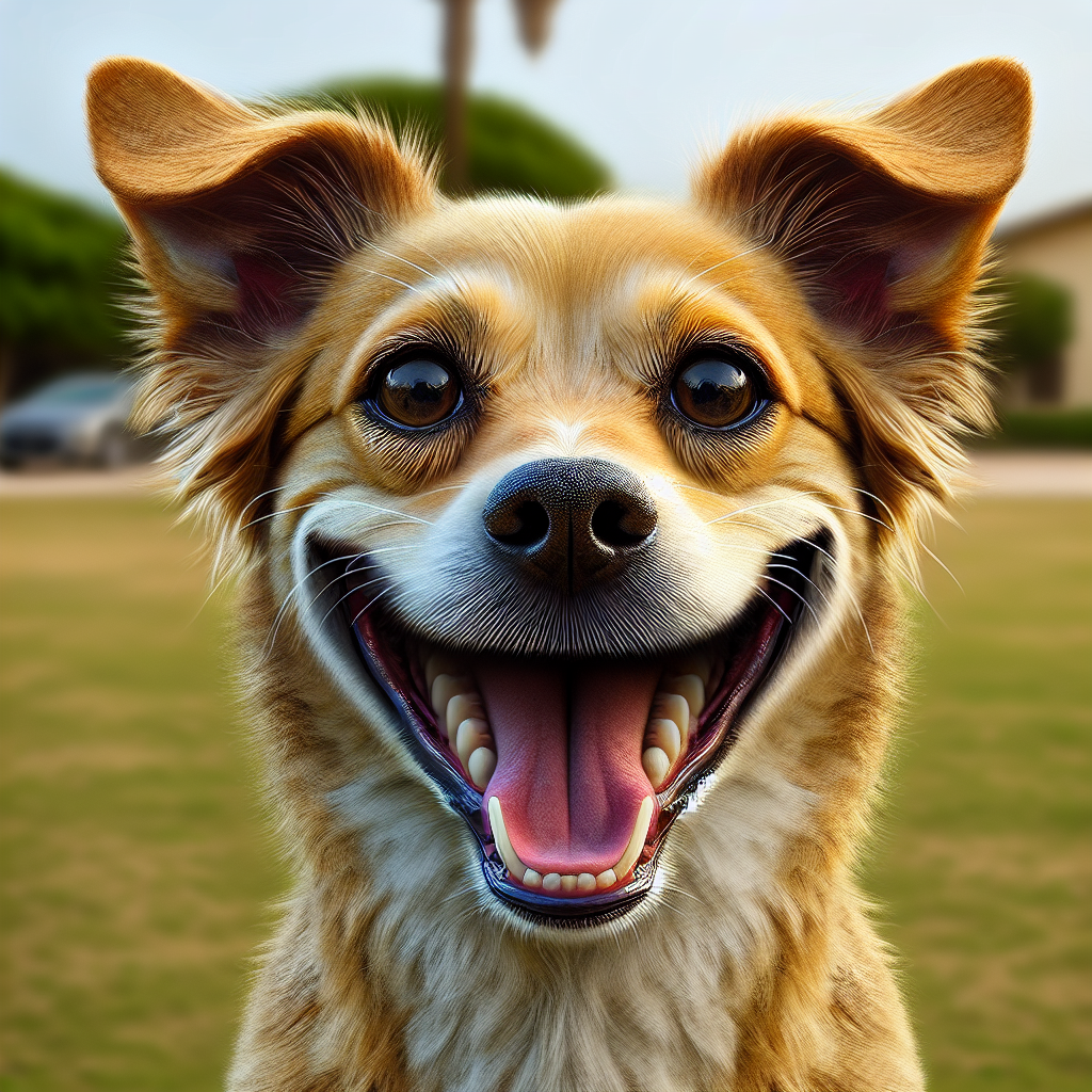 AI-generated image for: realistic image of a happy dog