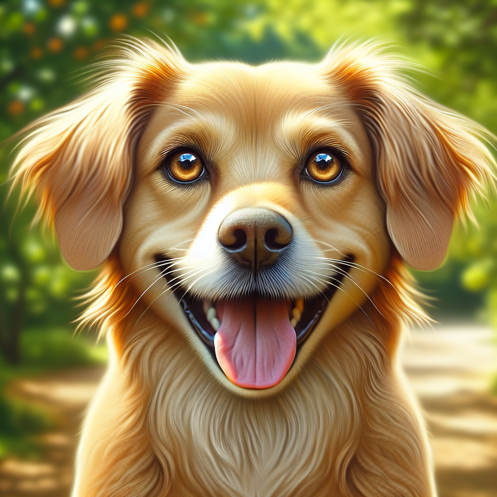 AI-generated image for: realistic image of a happy dog