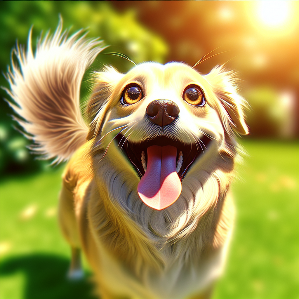 AI-generated image for: realistic image of a happy dog
