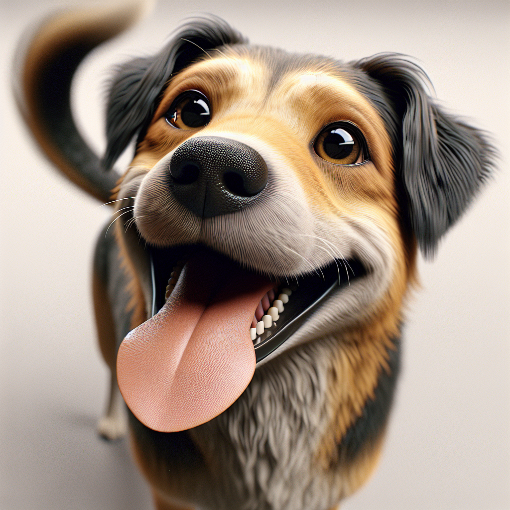 AI-generated image for: realistic image of a happy dog