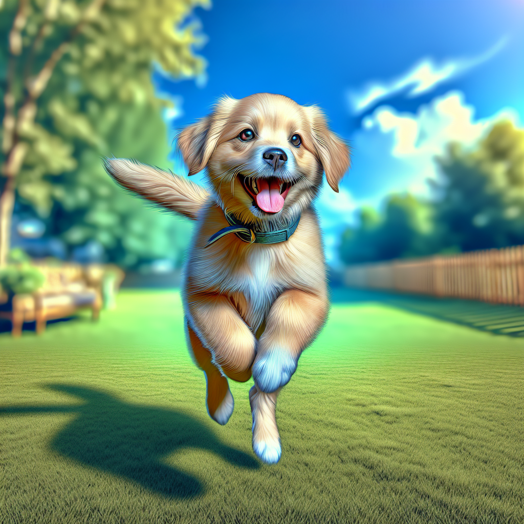 AI-generated image for: realistic image of a happy dog