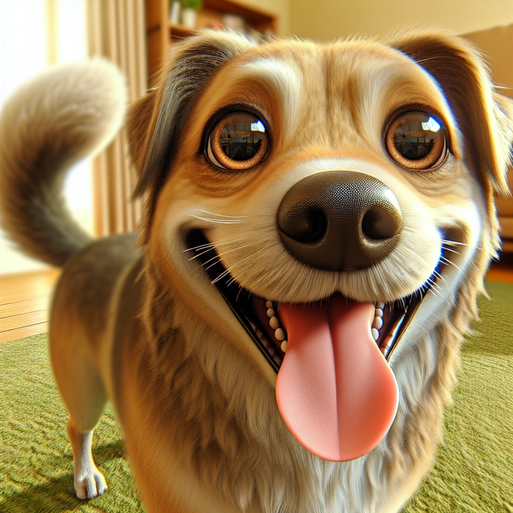 AI-generated image for: realistic image of a happy dog