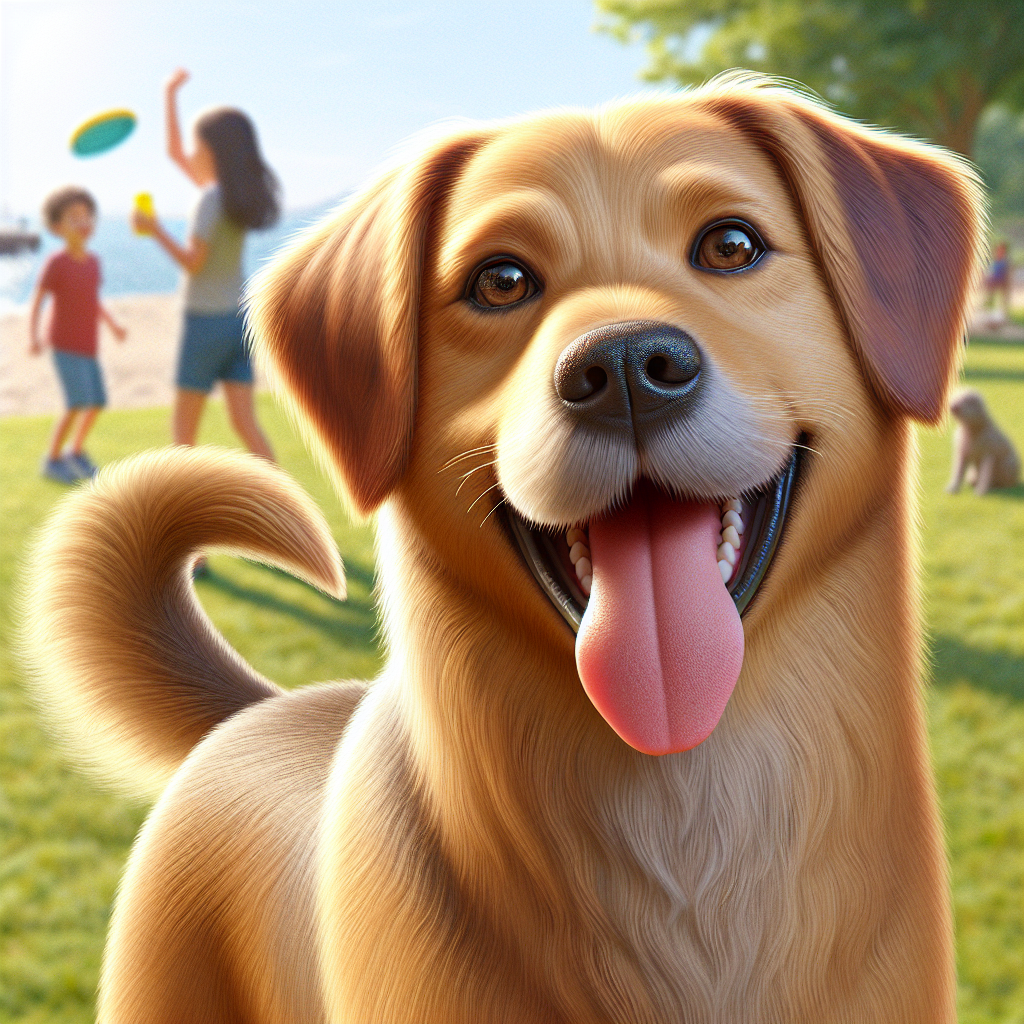 AI-generated image for: realistic image of a happy dog