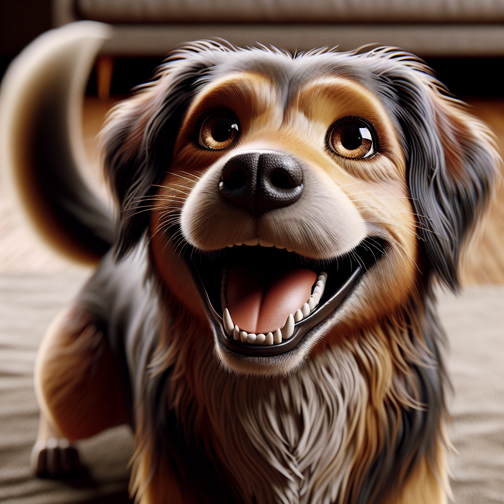 AI-generated image for: realistic image of a happy dog