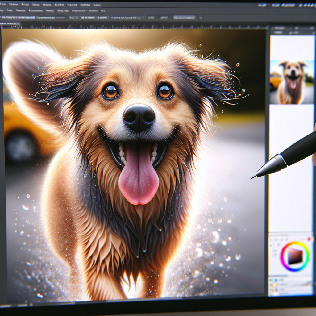 AI-generated image for: realistic image of a happy dog