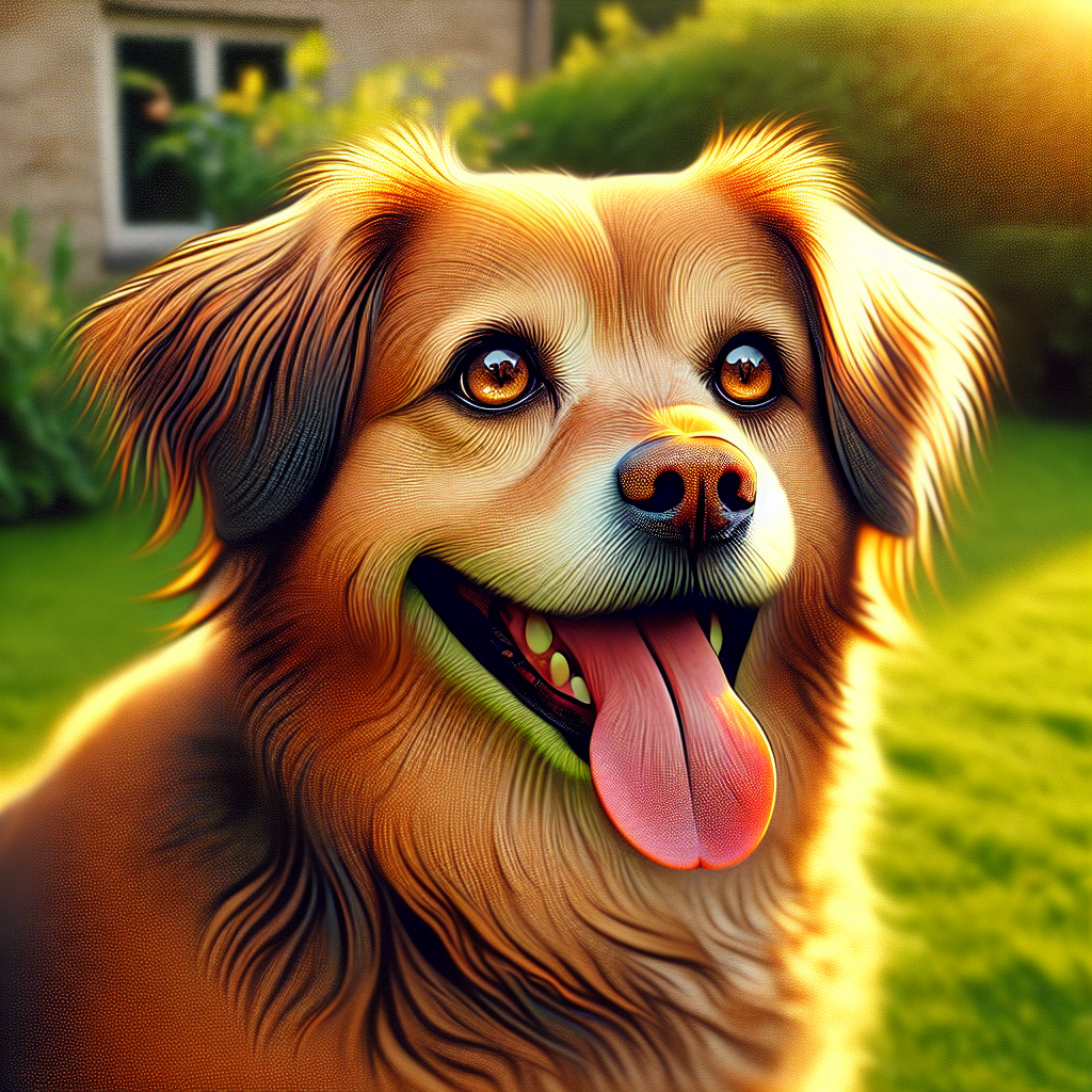 AI-generated image for: realistic image of a happy dog