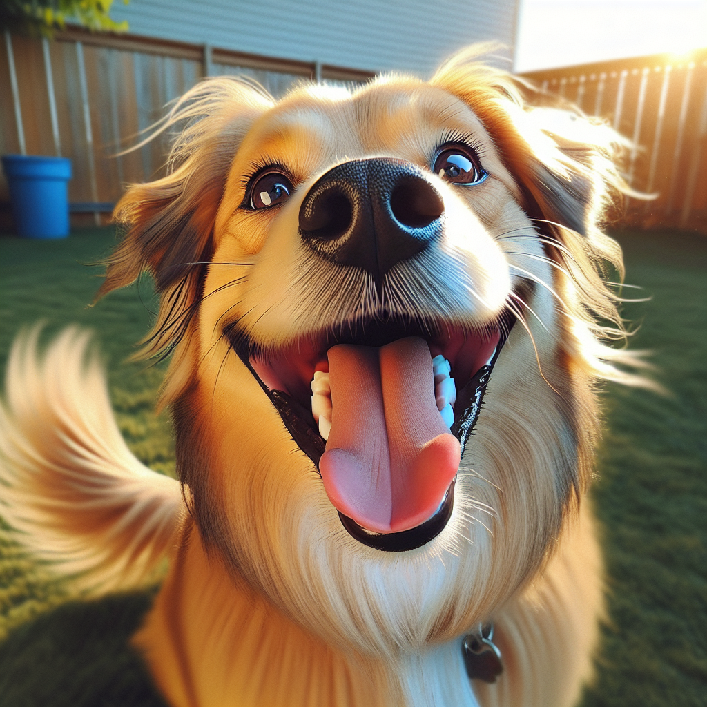 AI-generated image for: realistic image of a happy dog